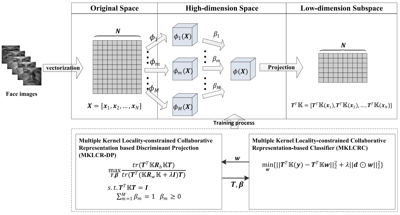  Multiple kernel locality-constrained collaborative representation-based discriminant projection for face recognition